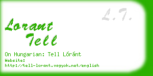 lorant tell business card