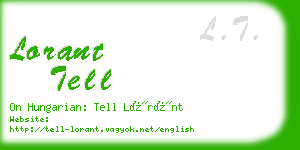 lorant tell business card